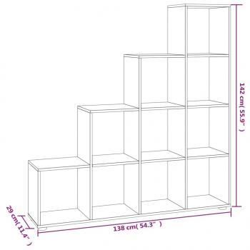 Treppenregal Betongrau 142 cm Holzwerkstoff