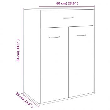 Schuhschrank Räuchereiche 60x35x84 cm Holzwerkstoff