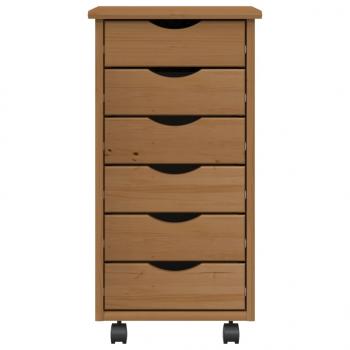 Rollschrank mit Schubladen MOSS Honigbraun Massivholz Kiefer