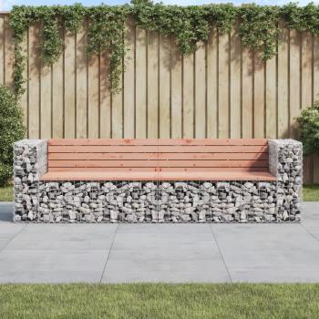 ARDEBO.de - Gartenbank aus Gabionen 244x71x65,5 cm Massivholz Douglasie