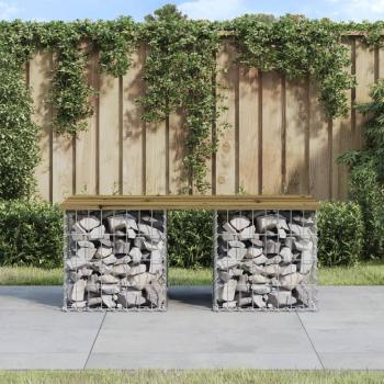 ARDEBO.de - Gartenbank aus Gabionen 103x44x42 cm Kiefernholz Imprägniert