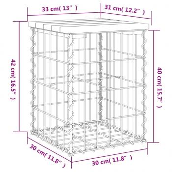 Gartenbank aus Gabionen 33x31x42 cm Massivholz Douglasie