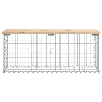 Gartenbank aus Gabionen 103x31,5x42 cm Massivholz Kiefer