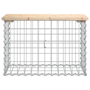 Gartenbank aus Gabionen 63x31,5x42 cm Massivholz Kiefer