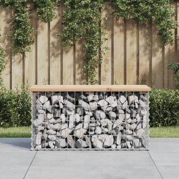 ARDEBO.de - Gartenbank aus Gabionen 83x31,5x42 cm Massivholz Kiefer