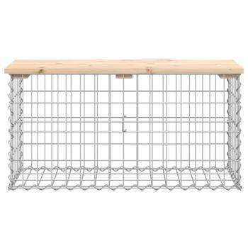 Gartenbank aus Gabionen 83x31,5x42 cm Massivholz Kiefer