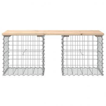 Gartenbank aus Gabionen 103x44x42 cm Massivholz Kiefer