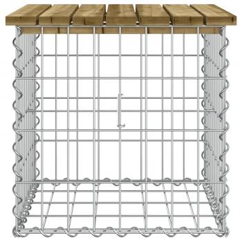 Gartenbank aus Gabionen 43x44x42 cm Kiefernholz Imprägniert