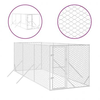 Outdoor-Hundezwinger Silbern 2x6x2 m Verzinkter Stahl