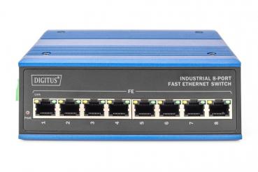 Newlec NNETSWINDFE8UMR.01 Industrial 8-Port Fast Ethernet Switch, DIN rail, unmanaged