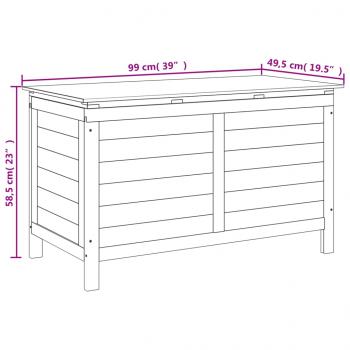 Gartentruhe Weiß 99x49,5x58,5 cm Massivholz Tanne