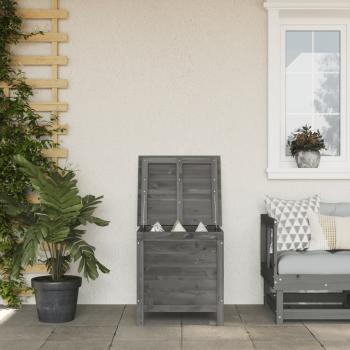 ARDEBO.de - Gartentruhe Anthrazit 50x49x56,5 cm Massivholz Tanne