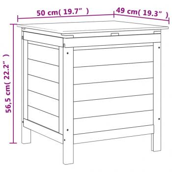 Gartentruhe Anthrazit 50x49x56,5 cm Massivholz Tanne