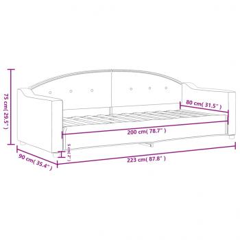 Tagesbett Creme 80x200 cm Stoff