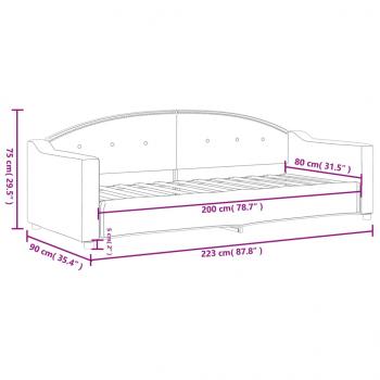 Tagesbett Dunkelgrau 80x200 cm Stoff