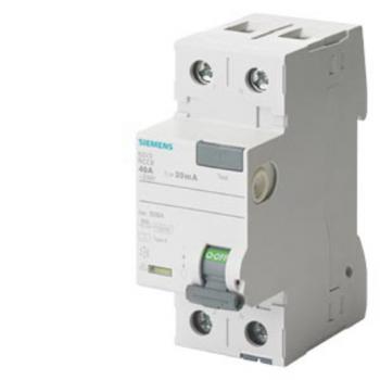 Siemens 5SV3312-6 FI-Schutzschalter, 2-polig, Typ A, In: 25 A, 30 mA, Un AC: 230 V