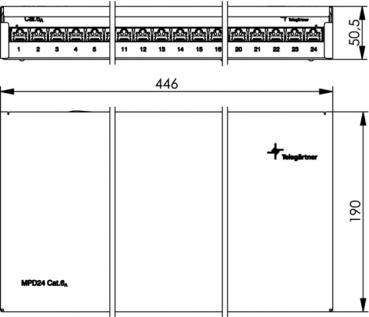 Telegärtner J02023A0053 Mini-Verteiler MPD24-HS K Cat.6A(IEC), inkl. Kabelführung, reinweiß