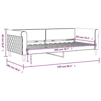 Tagesbett Schwarz 90x200 cm Samt