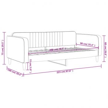 Tagesbett Gelb 90x200 cm Samt