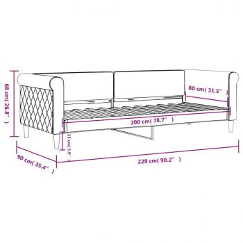 Tagesbett Schwarz 80x200 cm Samt