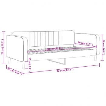 Tagesbett Schwarz 80x200 cm Samt