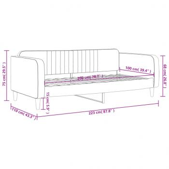 Tagesbett Blau 100x200 cm Samt