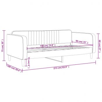 Tagesbett Schwarz 90x190 cm Samt