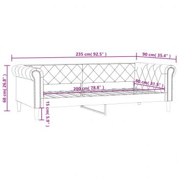 Tagesbett Cappuccino-Braun 80x200 cm Kunstleder