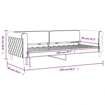 Tagesbett Blau 80x200 cm Samt