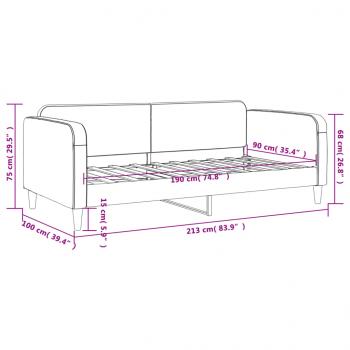 Tagesbett Schwarz 90x190 cm Stoff