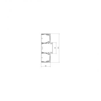 Hager Brüstungskanal-Unterteil Profil Einbau, PVC, 68x210mm, OT80mm, verkehrsweiß, 2m (BRN6521019016)