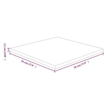 Tischplatte Quadratisch Hellbraun 70x70x2,5cm Behandelte Eiche