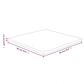 Tischplatte Quadratisch Hellbraun 90x90x2,5cm Behandelte Eiche