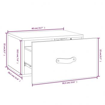 Wand-Nachttisch 40x29,5x22 cm