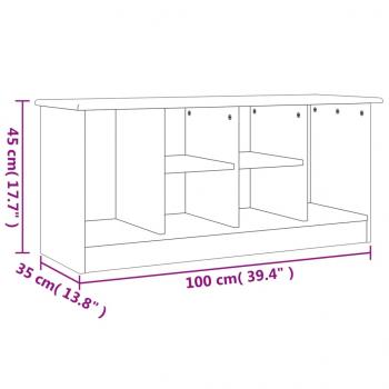 Schuhbank ALTA 100x35x45 cm Massivholz Kiefer