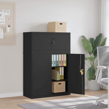 ARDEBO.de - Aktenschrank Schwarz 90x40x130 cm Stahl