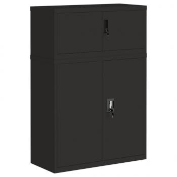 Aktenschrank Schwarz 90x40x130 cm Stahl