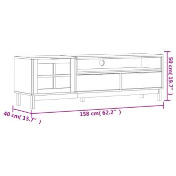 TV-Schrank mit Glastür FLAM 158x40x50 cm Massivholz Kiefer