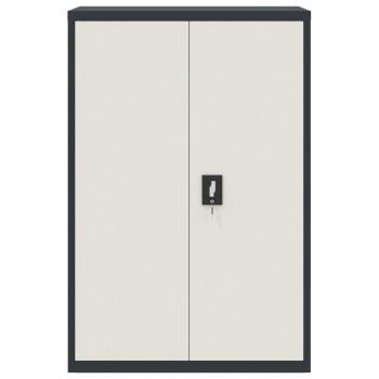 Aktenschrank Anthrazit und Weiß 90x40x140 cm Stahl