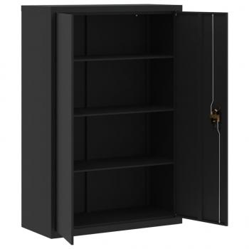 Aktenschrank Schwarz 90x40x140 cm Stahl