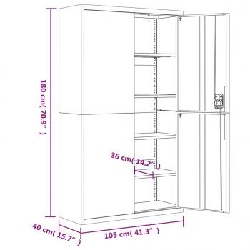 Aktenschrank Anthrazit 105x40x180 cm Stahl