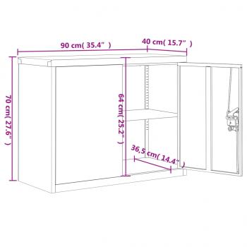 Aktenschrank Hellgrau 90x40x70 cm Stahl