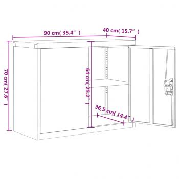 Aktenschrank Anthrazit 90x40x70 cm Stahl