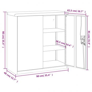 Aktenschrank Schwarz 90x40x90 cm Stahl