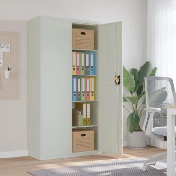 ARDEBO.de - Aktenschrank Hellgrau 90x40x180 cm Stahl