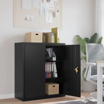 ARDEBO.de - Aktenschrank Schwarz 90x40x105 cm Stahl