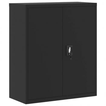 Aktenschrank Schwarz 90x40x105 cm Stahl