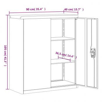 Aktenschrank Schwarz 90x40x105 cm Stahl