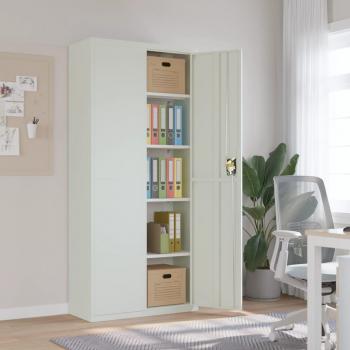 ARDEBO.de - Aktenschrank Hellgrau 90x40x200 cm Stahl