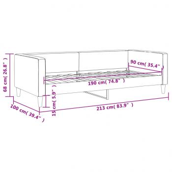 Tagesbett Dunkelgrau 90x190 cm Stoff